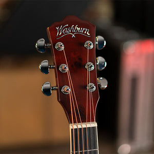 Washburn  Deep Forest Burl Dreadnought Acoustic Guitar in Amber Fade