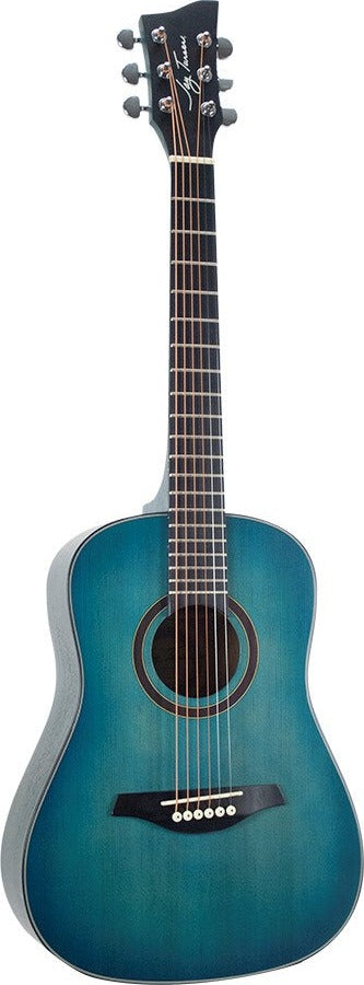 Jay Turser 1/2 Size Dreadnought Acoustic Guitar, Blue Burst Satin 