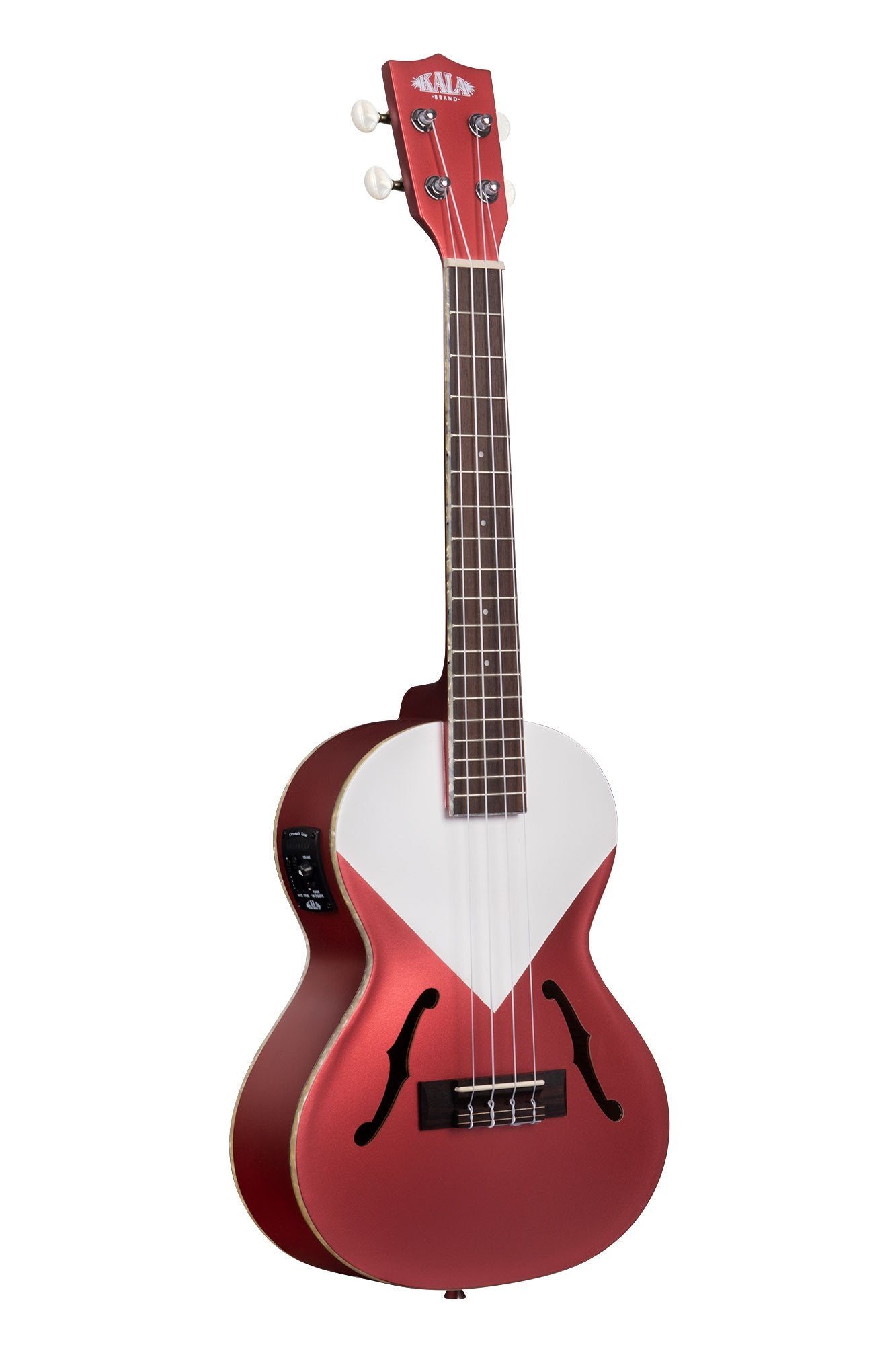 KALA KA-JTE-CHRD Chicago Red Archtop Tenor Ukulele With Pickup