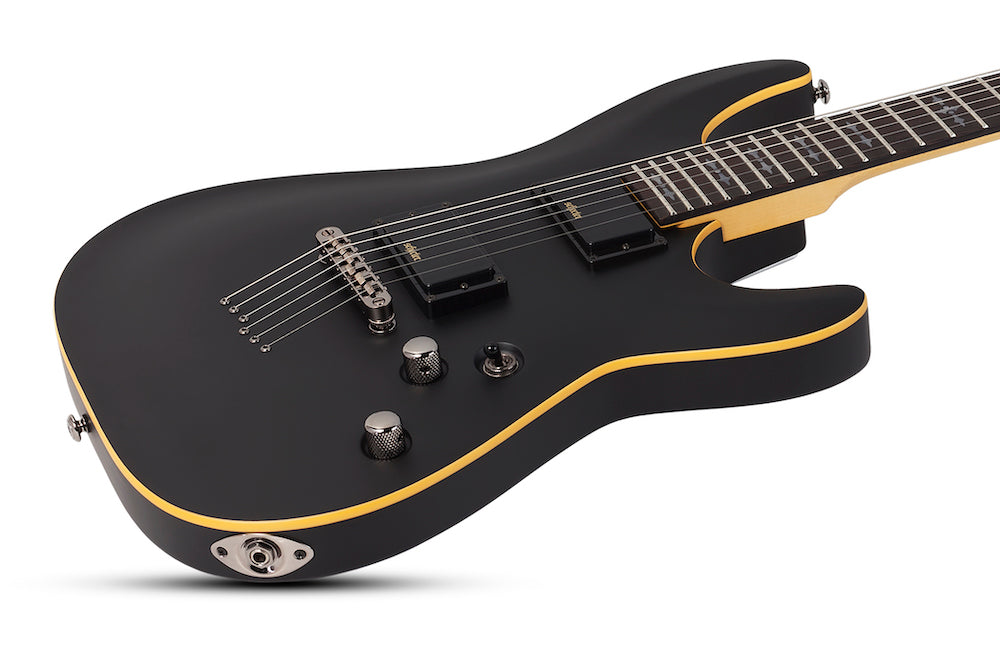Schecter Demon-6 Electric Guitar in Aged Black Satin 